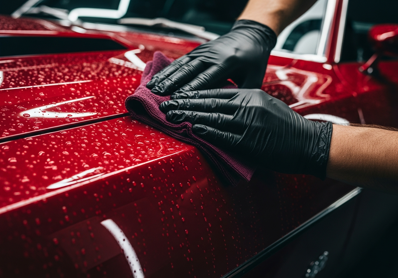 Detailing a stored car inside The Vault